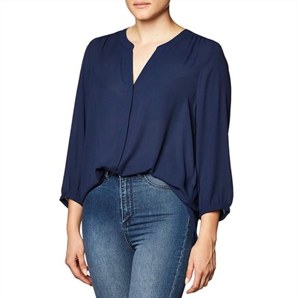 NYDJ Women's Navy Blouse